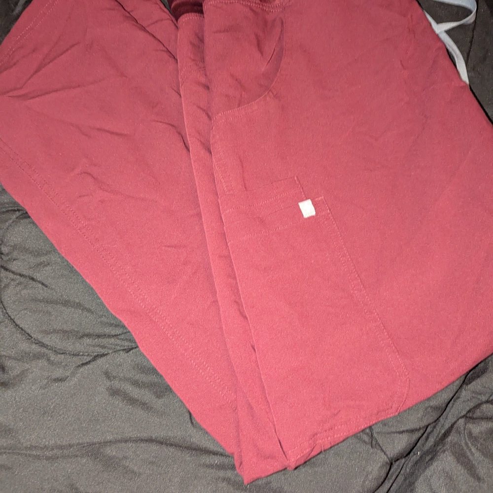 Figs Burgundy Scrub Pants